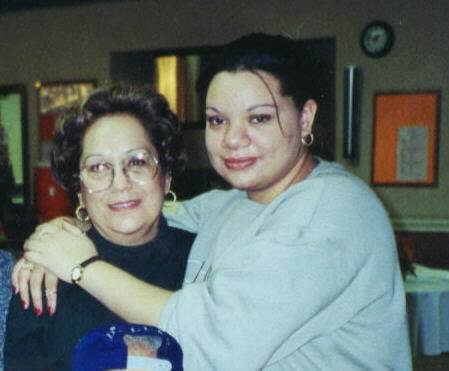 Maria and her daughter, Marisa on Thanksgiving day at Manor Care Nursing Home in November of 2000